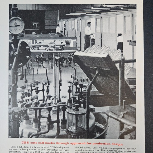 1958 CBS-Hytron Columbia Broadcasting System Tubes Vintage Print Ad Danvers MA - Picture 2 of 5